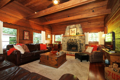 Inspiration for a rustic family room remodel in Vancouver