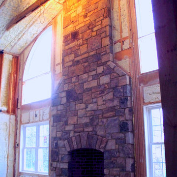 Stone chimney and firplace by Quality Concrete constructed in Leesburg ,VA
