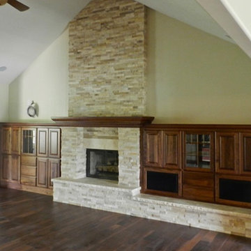 Stone Fireplace with Built Ins