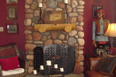 Inspiration for a rustic family room remodel in Phoenix