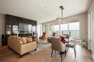 Example of a family room design in Vancouver