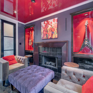 Mittelgroßes Modernes Wohnzimmer in Dallas