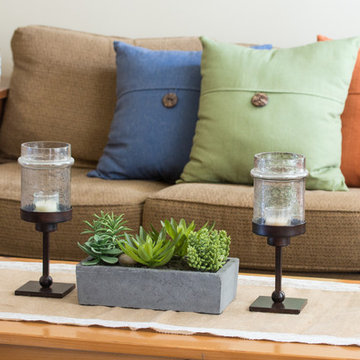 Succulent Planter on Family Room Coffee Table