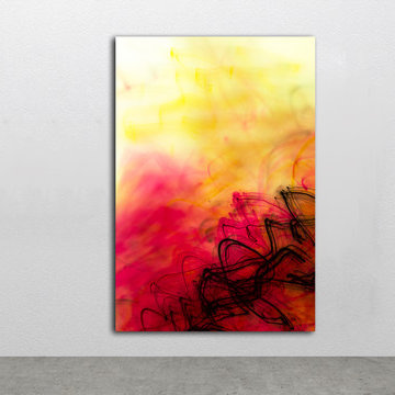 Sun Style Red and Yellow Abstract Art