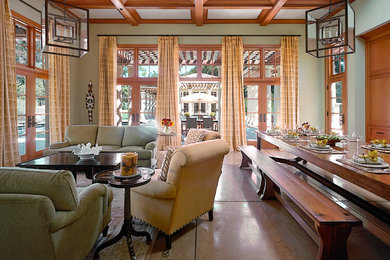 Diseño de sala de estar clásica renovada grande con paredes verdes