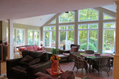 Inspiration for a timeless family room remodel in Boston