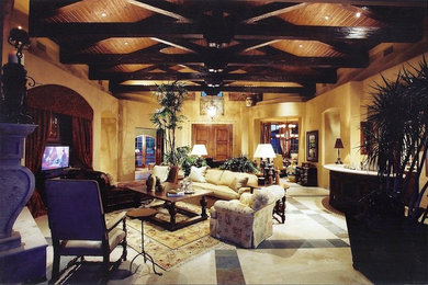 Inspiration for a mediterranean family room remodel in Phoenix