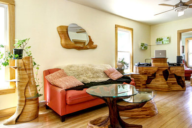 Inspiration for an eclectic family room remodel in Chicago