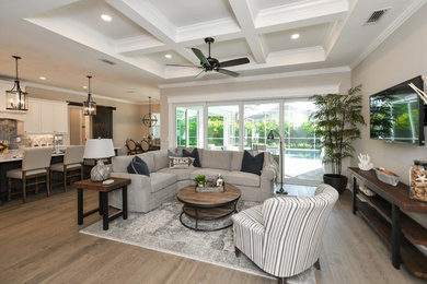Beach style family room photo in Tampa