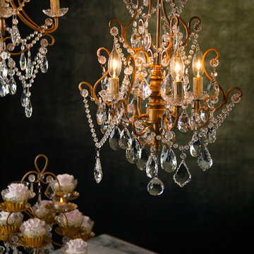 Theresa Vintage Gold Crystal Chandelier by Amalfi Decor