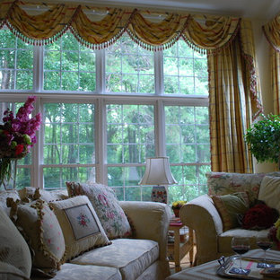 Family room - traditional family room idea in DC Metro with beige walls