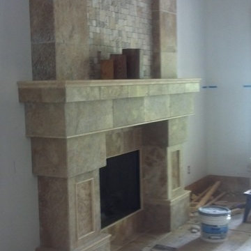 Tile fireplace