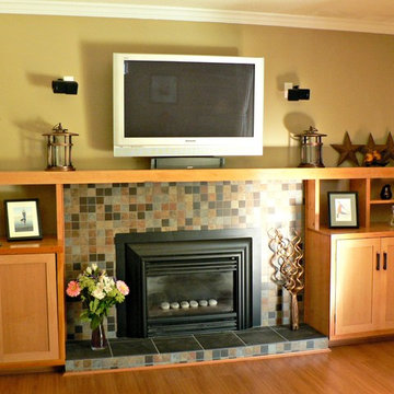 Tiling, Paint & Bookcase - Living Room Tsawwassen