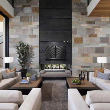 Tonal Harmony Great Room Fireplace View