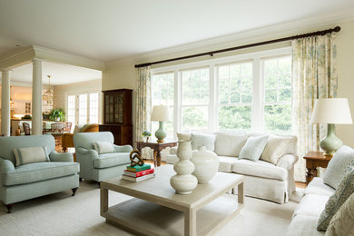 Example of a transitional family room design in New Orleans