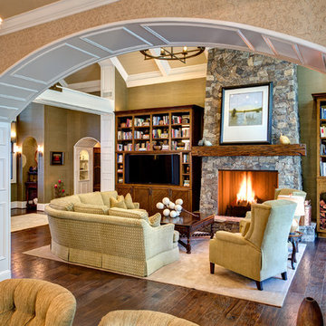 Traditional (with a Twist) Greatroom with Fireplace.
