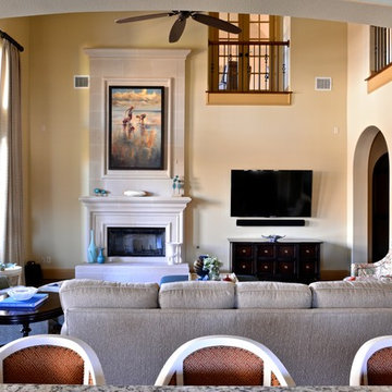 Transitional Family Room in Dallas, TX