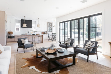 Inspiration for a transitional family room remodel in Los Angeles