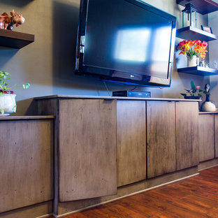 Transitional Media Center & Wet Bar
