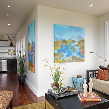 Transitional Sitting Area and Wet Bar