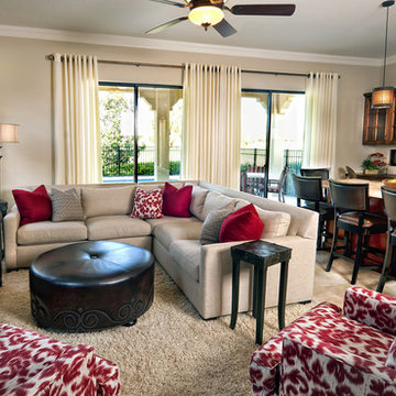 Transitional Vacation Home Family Room