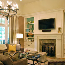 Family Rooms, Fireplaces and Bookcases