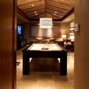 Island style game room photo in Hawaii