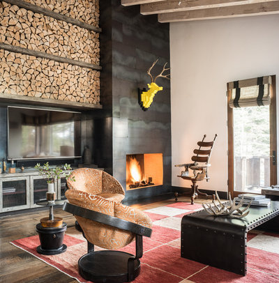 Rustic Family  Room by Antonio Martins Interior Design