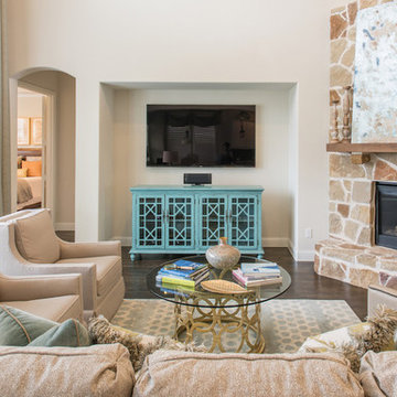 Turquoise Inspired Family Room