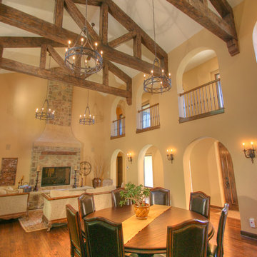 Tuscan Inspiration: Family Room and Dining Area
