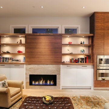 TV Unit Flat, Dark walnut veneer Doors