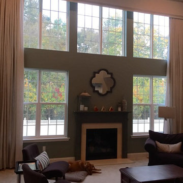 Two story family room