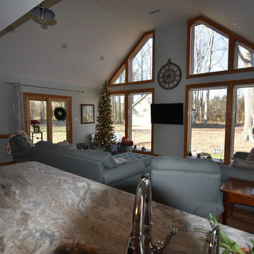 Vaulted Family Room with Woodland Views