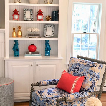 Vibrant, colorful Massachussetts Family Room
