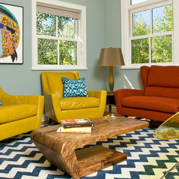 Vibrant Family Room at Teton Pines - Grace Home Design