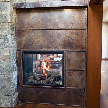 Volcanic Stainless Steel Fireplace surround