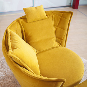 Volta Lounge Accent Chair with Ottoman Coffee Table by Famaliving California