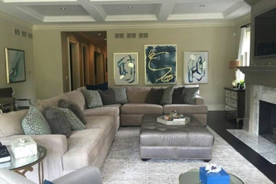 Transitional family room photo in Chicago