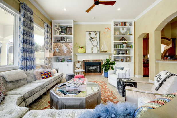 Transitional Family Room by Turnstyle Design
