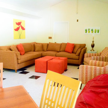 welcoming colors and furnishings to make students feel at home... in their dorm