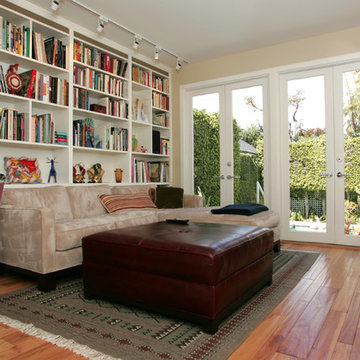 West Hollywood Modern Family Room with Library