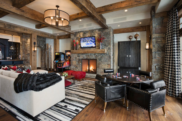 Rustic Family Room by Locati Architects