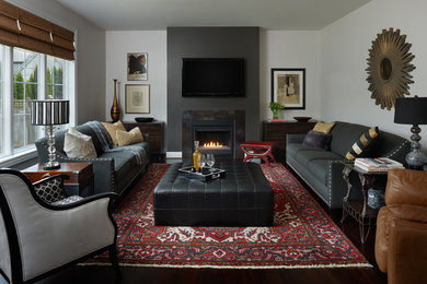 Family room - eclectic family room idea in Detroit