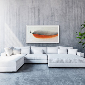 white orange Modern Contemporary Paintings for Family Room