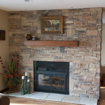 Wisconsin Prairie Stone Veneer Fireplaces