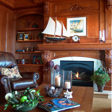 Wood Paneled Library