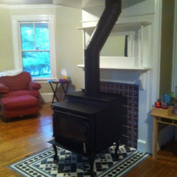 Wood Stove And Custom Entertainment Center