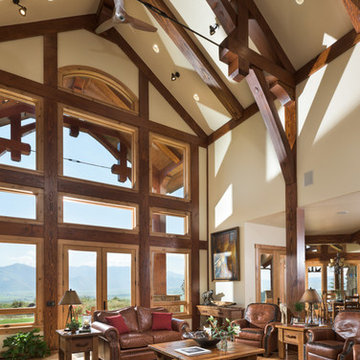 Wyoming Timber Frame Home: The Afton Residence - Great Room