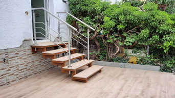 Terrasse und Treppen mit Feinsteinplatten