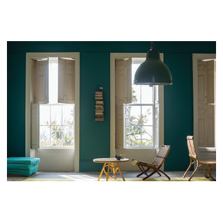 A living room painted in Vardo No.288 by Farrow & Ball - Transitional ...
